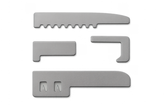 Abstract gray shapes with textured surface design elements - Powered by Adobe