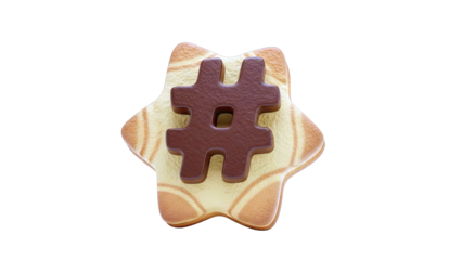 Chocolate Hashtag on Star-Shaped Cookie