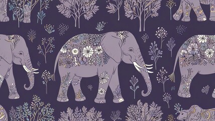 seamless elephant pattern