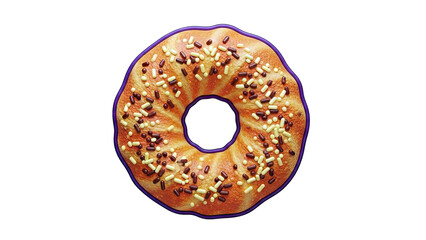 Donut with Chocolate and Vanilla Sprinkles
