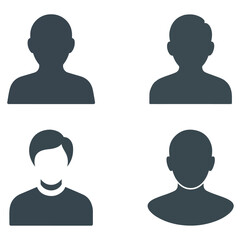 User Avatar Profile Icons Set in Flat Vector Style