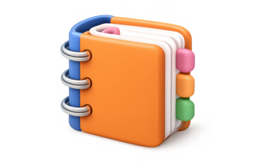 Colorful binder icon for office organization and digital media design