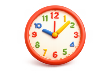 Colorful cartoon clock icon for children's educational design projects