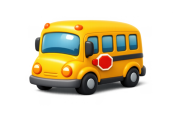 Cheerful yellow school bus illustration for children's educational design