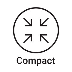 Compact icon. Vector line symbol for a website, product card, presentation and mobile app, packaging or instruction. Editable outline sign