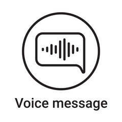 Voice message icon. Vector line symbol for a website, product card, presentation and mobile app, packaging or instruction. Editable outline sign