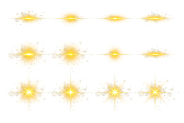 Elegant gold light line flare with glowing beam, radiant spark highlights, and soft luminous shimmer isolated on transparent PNG perfect for festive overlays, decorative accents, and premium illuminat