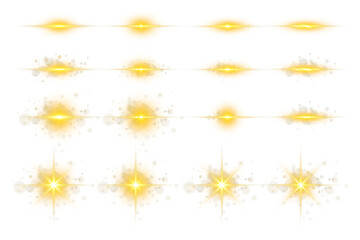 Glowing light explosion with radiant flare rays, shining sunburst core, and bright flash ignition ideal for special effects, highlight accents, and premium transparent PNG illumination designs

