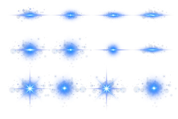 Strong blue horizontal laser beam with bright edge glow, shimmering streak detail, and futuristic radiance ideal for sci-fi compositions, modern branding, and transparent effect overlays
