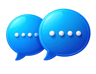  Minimal Communication Symbol Blue Speech Bubbles Transparent Background.