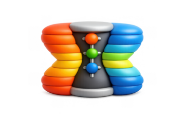 Colorful cartoon autoencoder icon for digital design and technology concepts