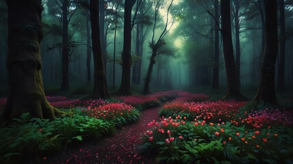 forest in the morning