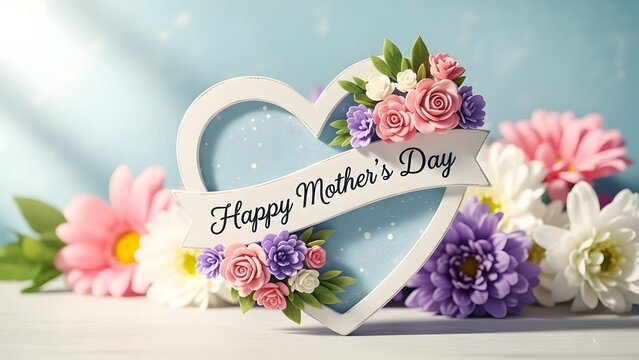 Happy mother's day wishes with beautiful flowers and heartfelt love