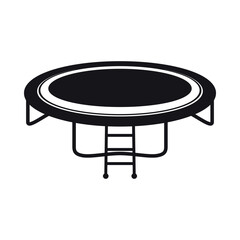 Trampoline icon for gym, representing sport activity related to exercise and fitness in a simple vector design