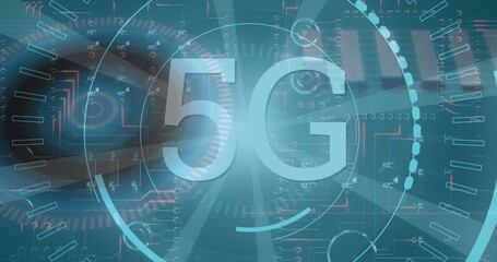 Animation of statistics and data processing on grey background - Powered by Adobe