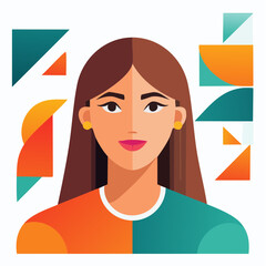 Illustration of a Woman with Brown Hair.