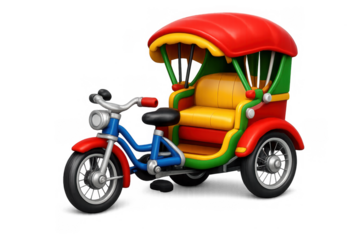 Vibrant and colorful rickshaw model illustration for design projects