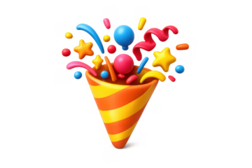 Colorful confetti celebration icon for festive party and event designs