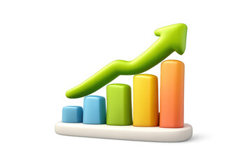 Rising growth chart concept for business success and data analysis visualization
