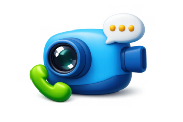 Video chat icon for digital communication design and online interaction