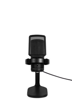 Computer microphone isolated on white background.