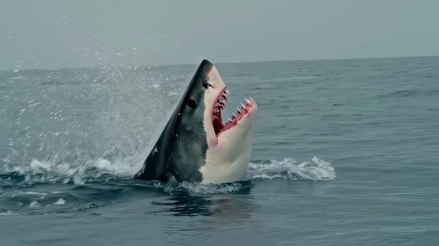 Stormy Shark Breach Near Surface