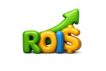 Roi investment growth icon featuring upward arrow for financial strategies and analysis