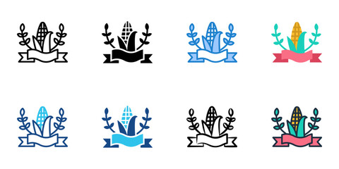 Farm festivals icons set multiple style collection. Editable stroke 
