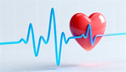 heart symbol and pulse line medical animation perfect for heart month