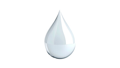Fototapeta premium A 3D render of a water droplet isolated on a black background, with a bright white, glossy appearance