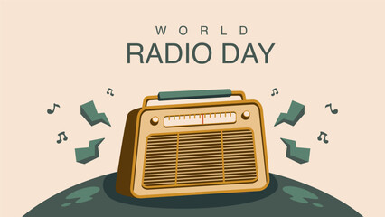 vector world radio day background template
