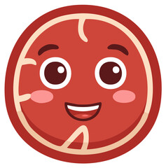 Fototapeta premium Smiling Cartoon Steak Illustration