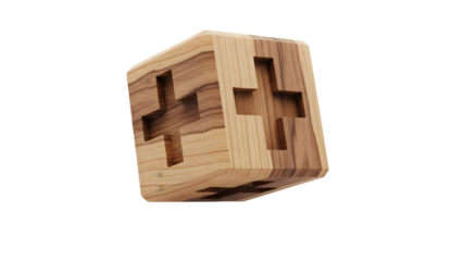 Wooden Cube Plus Symbol Growth