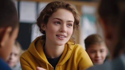 An inclusive classroom environment where students of different abilities learn together, highlighting accessible education and equal learning opportunities. cinematic color correction, natural