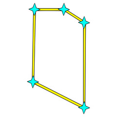 Microscopium constellation illustration hand drawn isolated vector