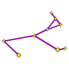 monoceros constellation illustration hand drawn isolated vector