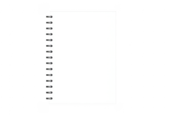 Blank spiral wire bound notebook with transparent background