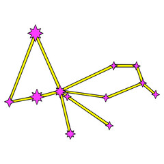 Pavo constellation illustration hand drawn isolated vector