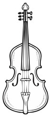 Fototapeta premium Black and White Illustration of a Classic Cello Instrument
