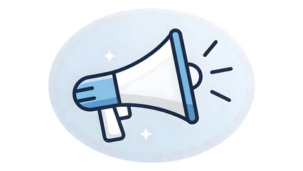 illustration of a megaphone icon and speaker symbol isolated on a white background for web business communication design and sound equipment