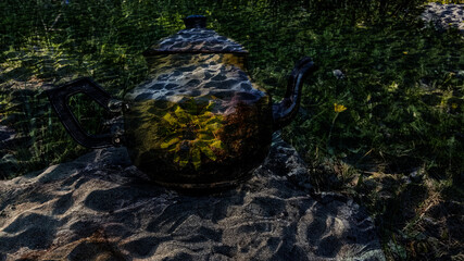water fountain in the forest