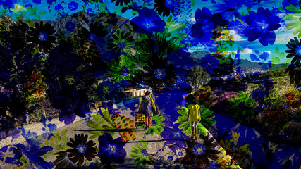 abstract background with colorful splashes