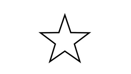 Fototapeta premium Five-pointed star icon in simple minimalist design with black outline on white background for graphic design
