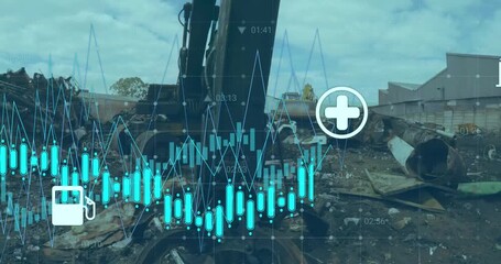 Animation of data processing over rubbish dump - Powered by Adobe