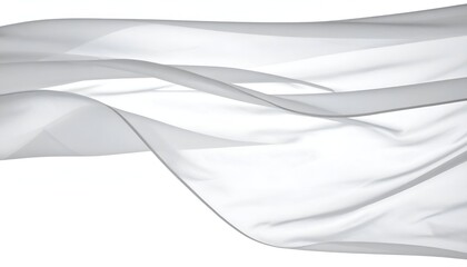 Flowing, translucent white fabric against a bright, clean background