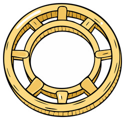 Obraz premium Cartoon-style illustration of a wooden ring, isolated on white background