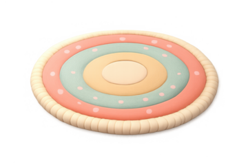 Whimsical pastel circular rug with dots for interior decor