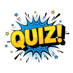 Quiz Comic Icon &ndash; Pop Art Question Game Burst for Education, Trivia & App Design