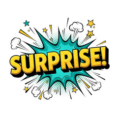 Surprise Comic Icon &ndash; Pop Art Explosion Text for Announcement, Promotion & Fun Design