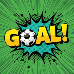 Goal Soccer Comic Icon &ndash; Football Scoring Pop Art Burst for Sports & Game Design